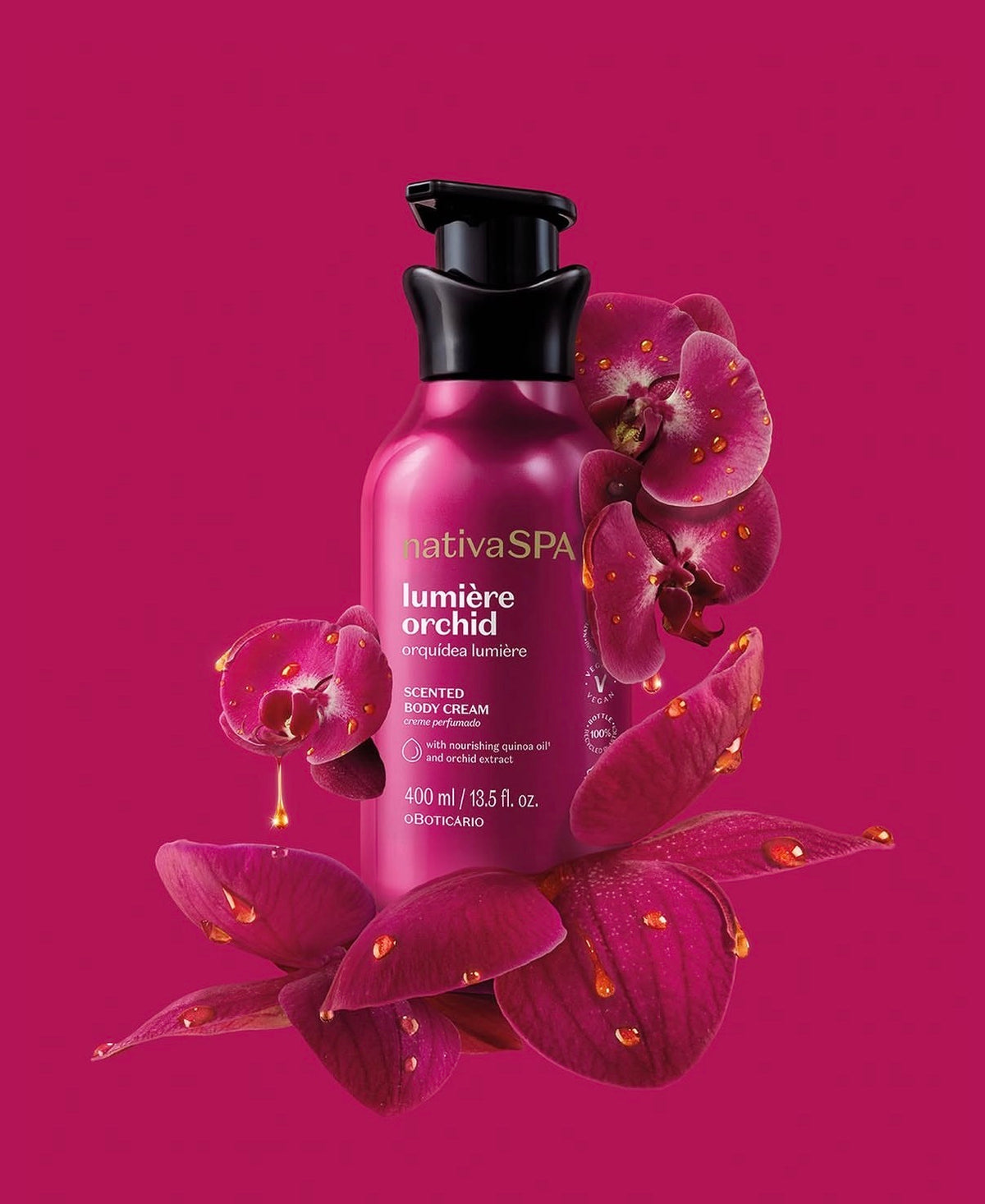 Creme Hidratante Perfumado Nativa SPA Orquídea Lumière, 400ml
