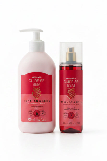 Cuide-Se Bem Strawberry and Milk Set